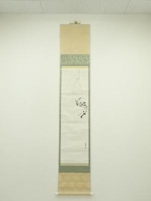 香粉筆　花鳥図　肉筆紙本掛軸